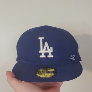 Vintage 90's LA Dodgers Jackie Robinson Edition Baseball Hat 7 1/4 New Era